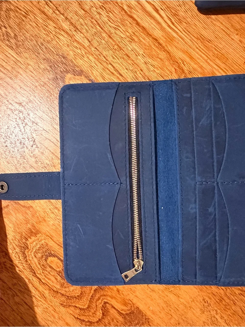 Portland Leather Navy Blue Snap Wallet
